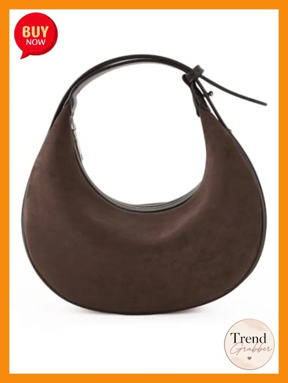 Suede Crossbody Bag Crescent Hobo Tote with Adjustable Strap for Women